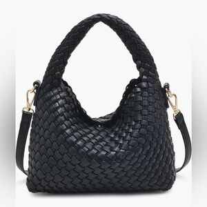 NWT MODA LUXE Black Jessamine Woven Satchel
